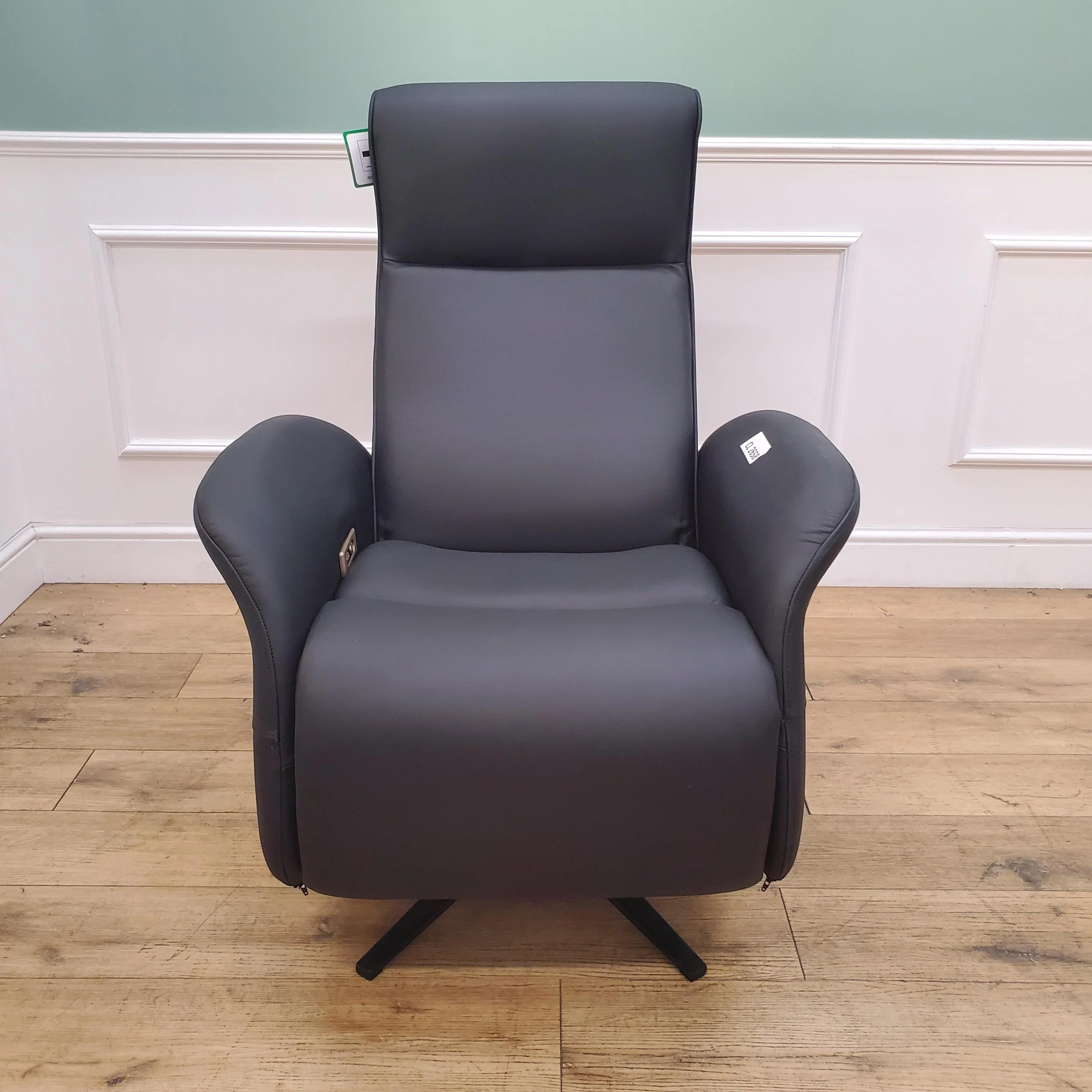 CLEARANCE The Astral Essential - 360 Swivel Dual Motor Riser Recliner - Black Top-Grain Leather CLEARANCE-2658 - Image 3