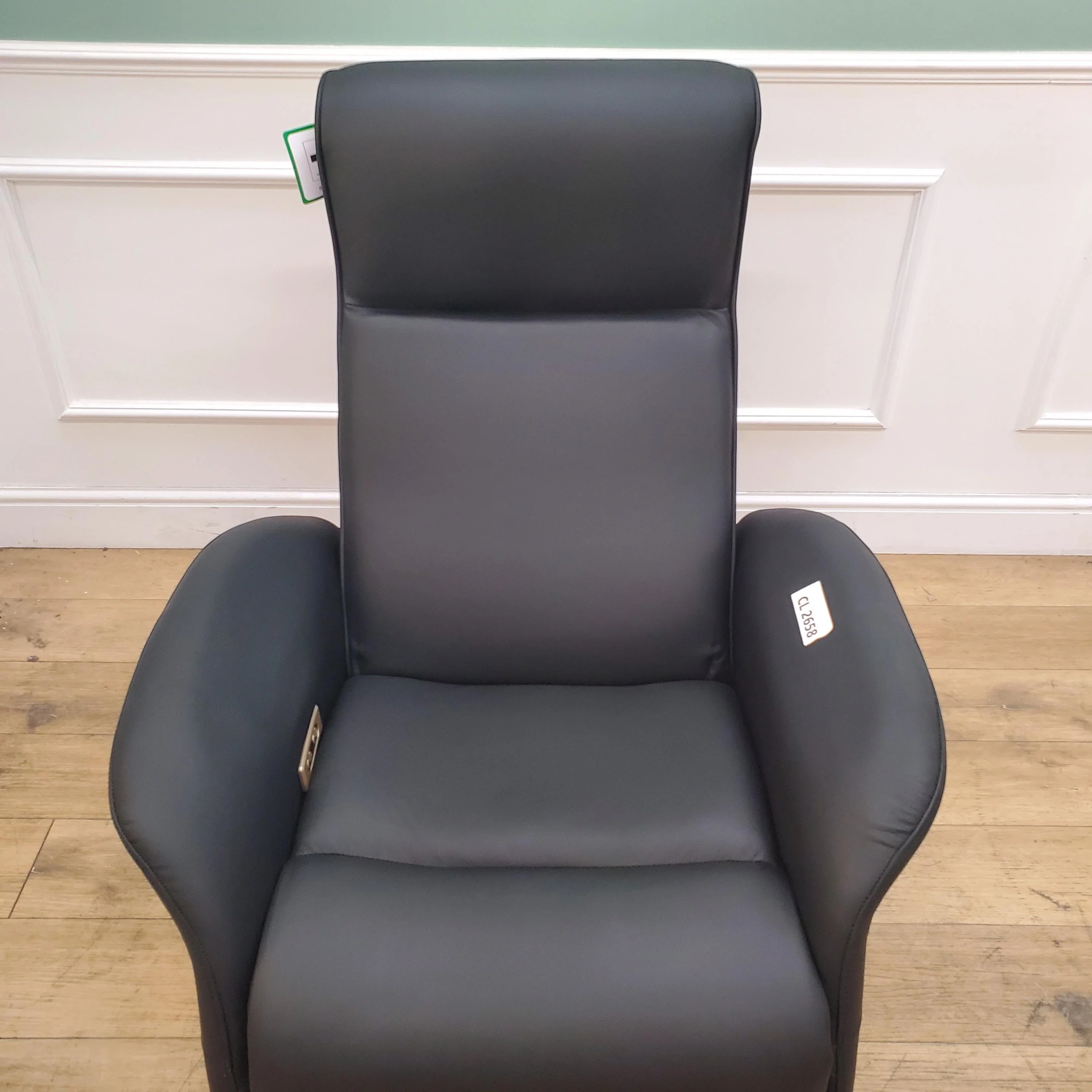 CLEARANCE The Astral Essential - 360 Swivel Dual Motor Riser Recliner - Black Top-Grain Leather CLEARANCE-2658 - Image 4