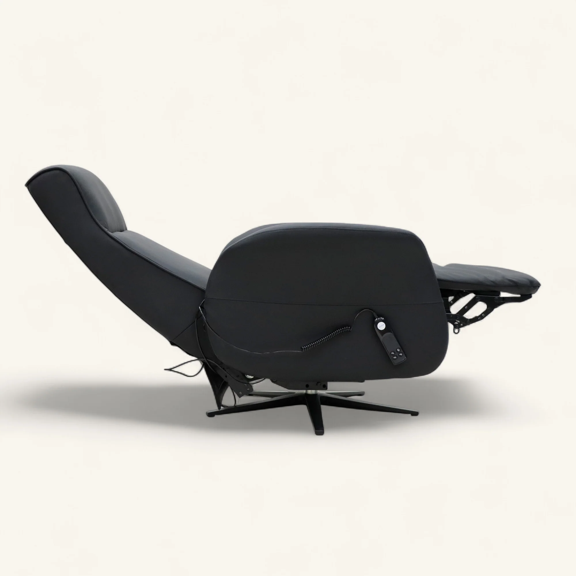 The Astral Essential - 360 Swivel Dual Motor Riser Recliner - Black Top-Grain Leather - Image 3