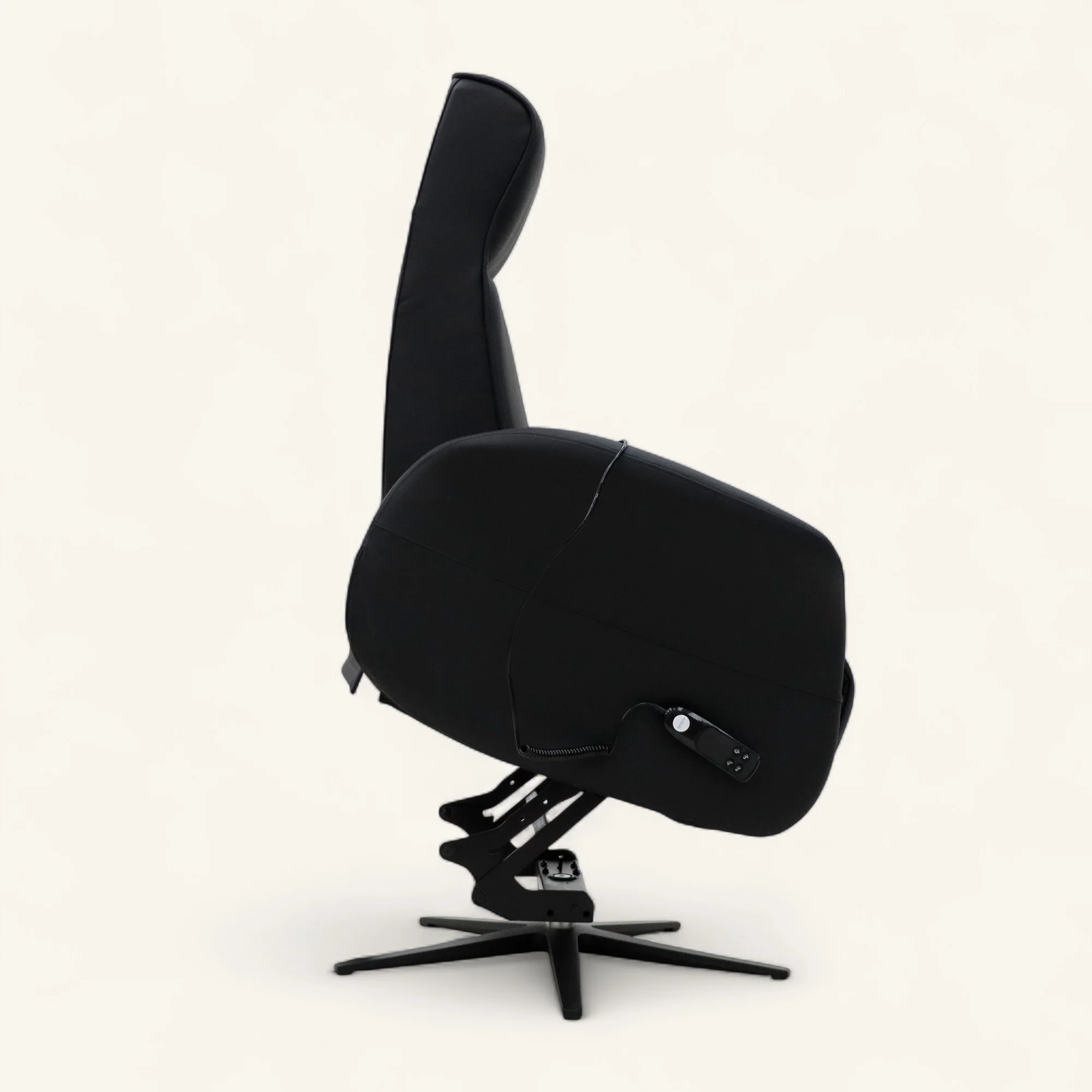 The Astral Essential - 360 Swivel Dual Motor Riser Recliner - Black Top-Grain Leather - Image 4