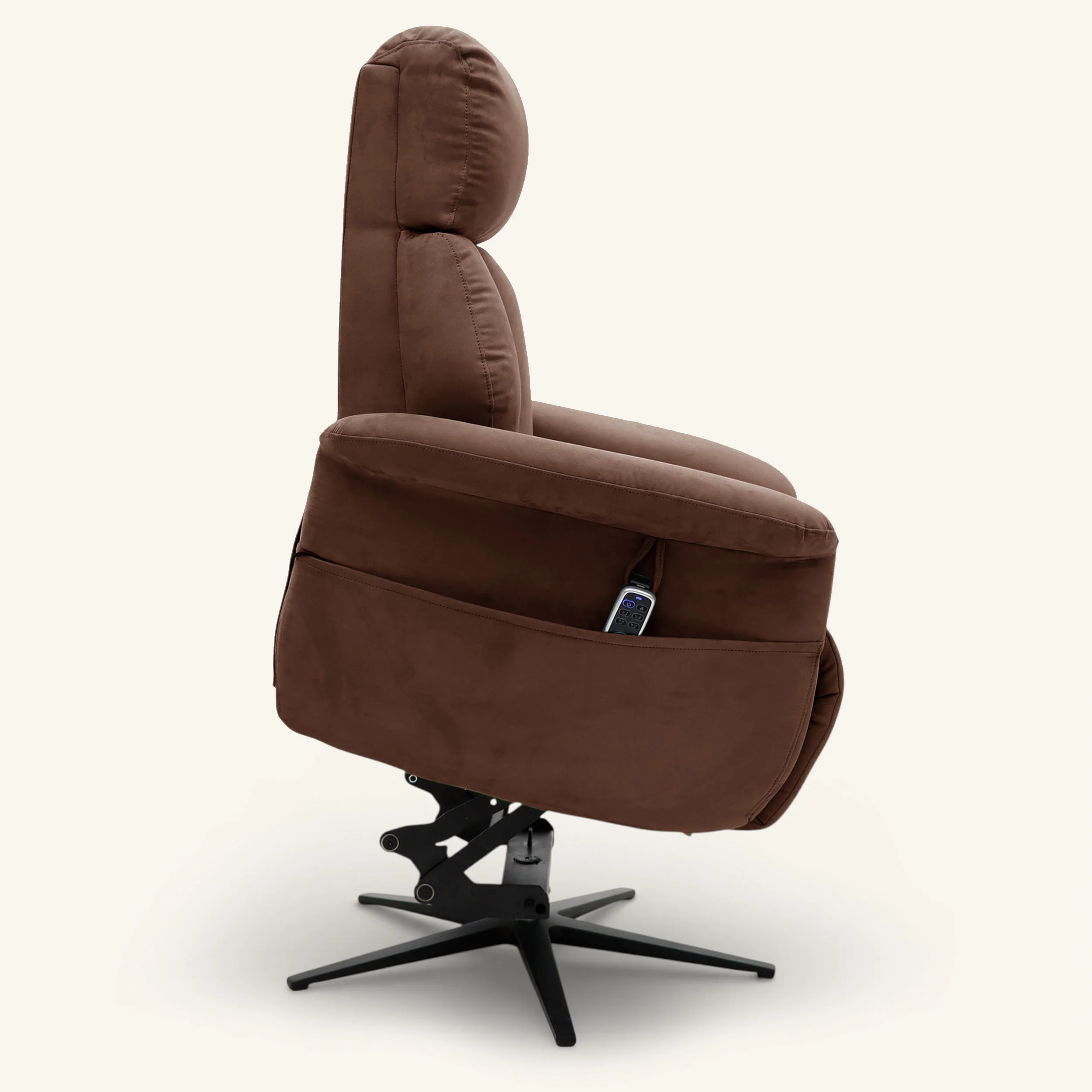 The Astral Lux - Swivel Riser Recliner with Heat & Massage (Brown) - Image 8