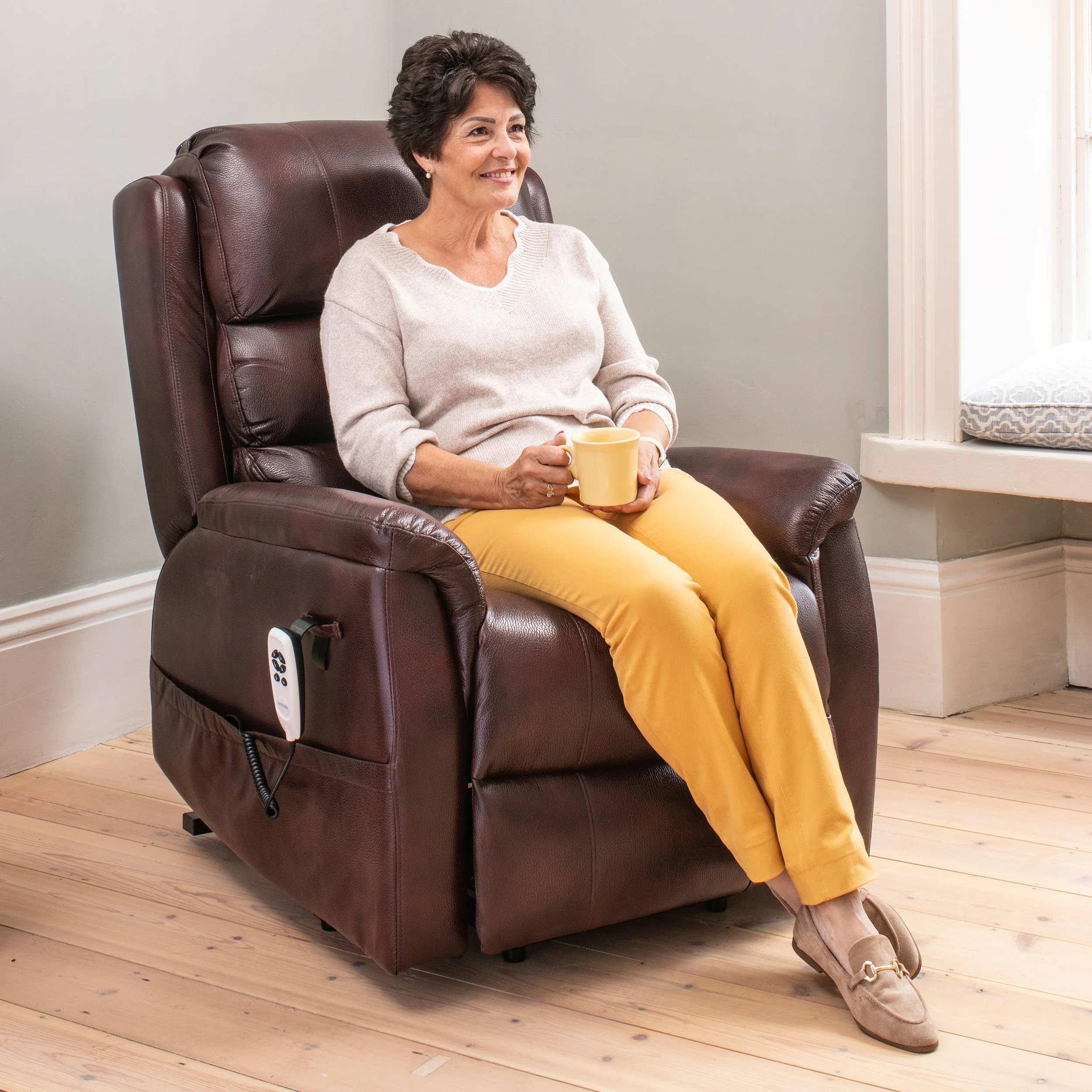 The Avon - Dual Motor Riser Recliner - Burgundy - Image 6