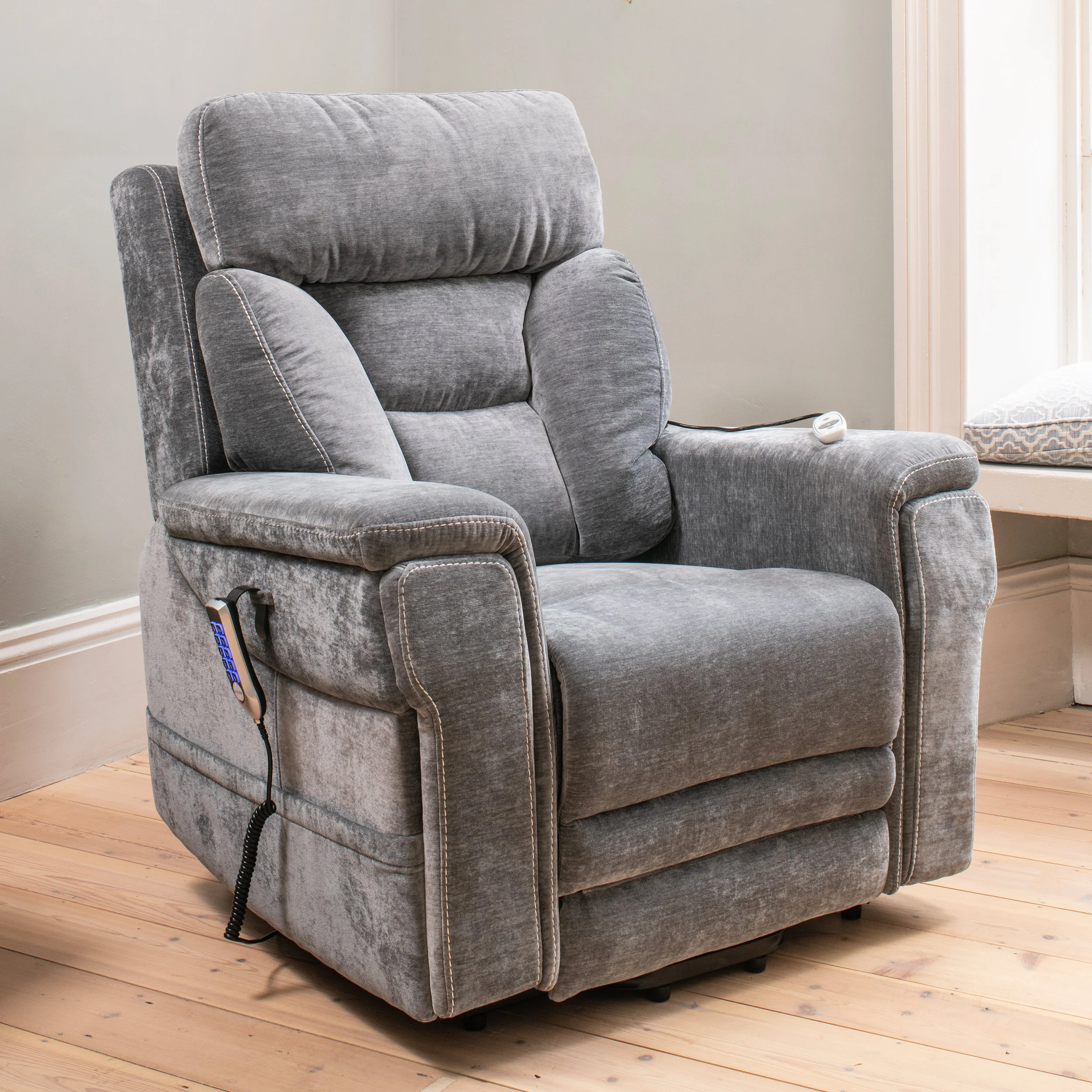 The Ultra Comfort - 5 Motor Riser Recliner & Sleeping Chair - Grey - Image 12