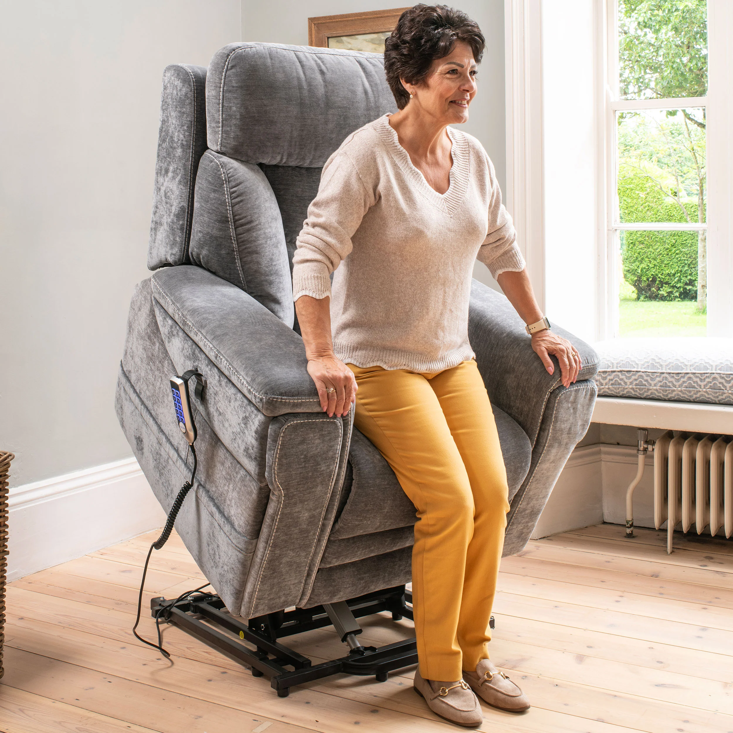 The Ultra Comfort - 5 Motor Riser Recliner & Sleeping Chair - Grey - Image 3