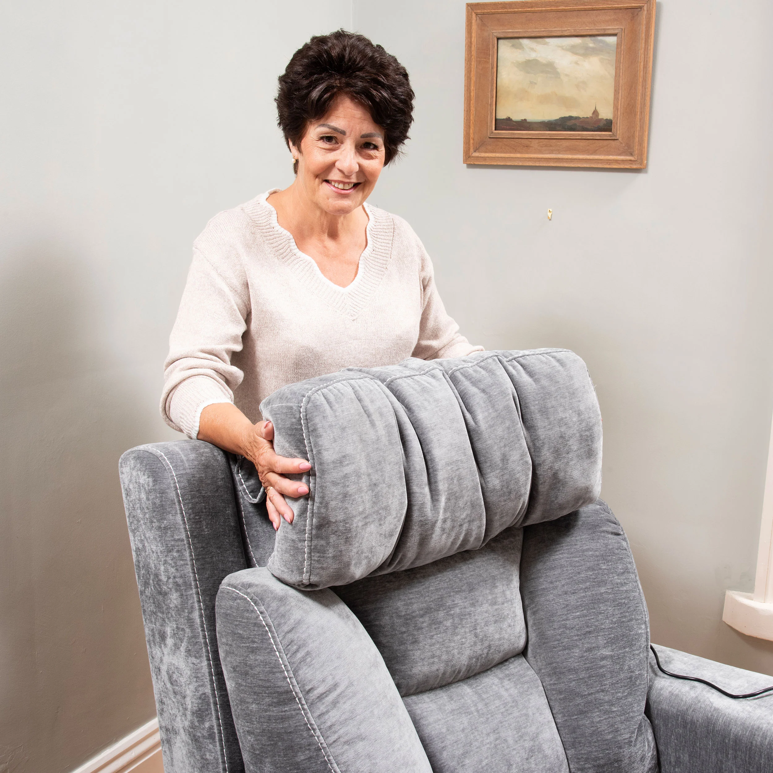 The Ultra Comfort - 5 Motor Riser Recliner & Sleeping Chair - Grey - Image 5
