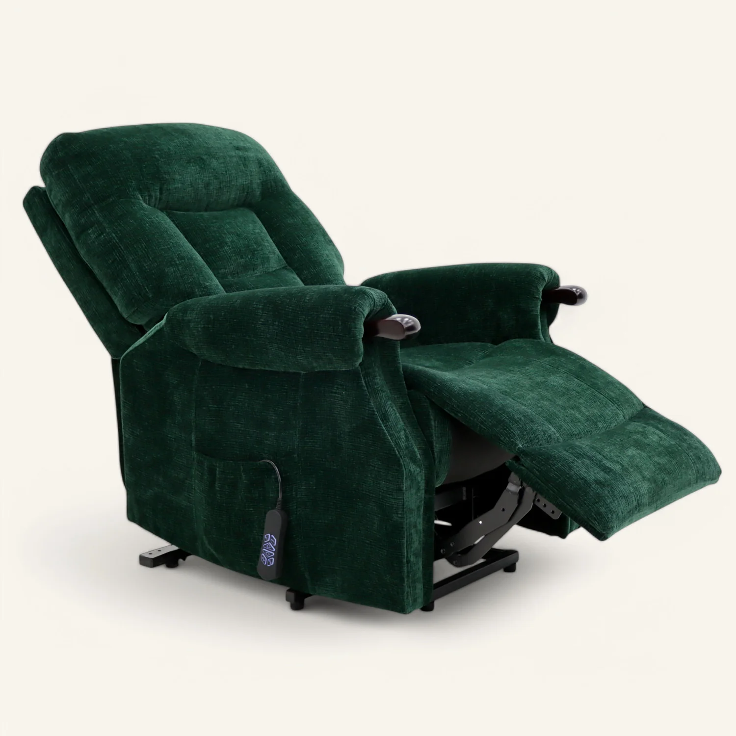 The Wye - Dual Motor Knuckle Arm Riser Recliner Chair - Hunters Green - Image 4