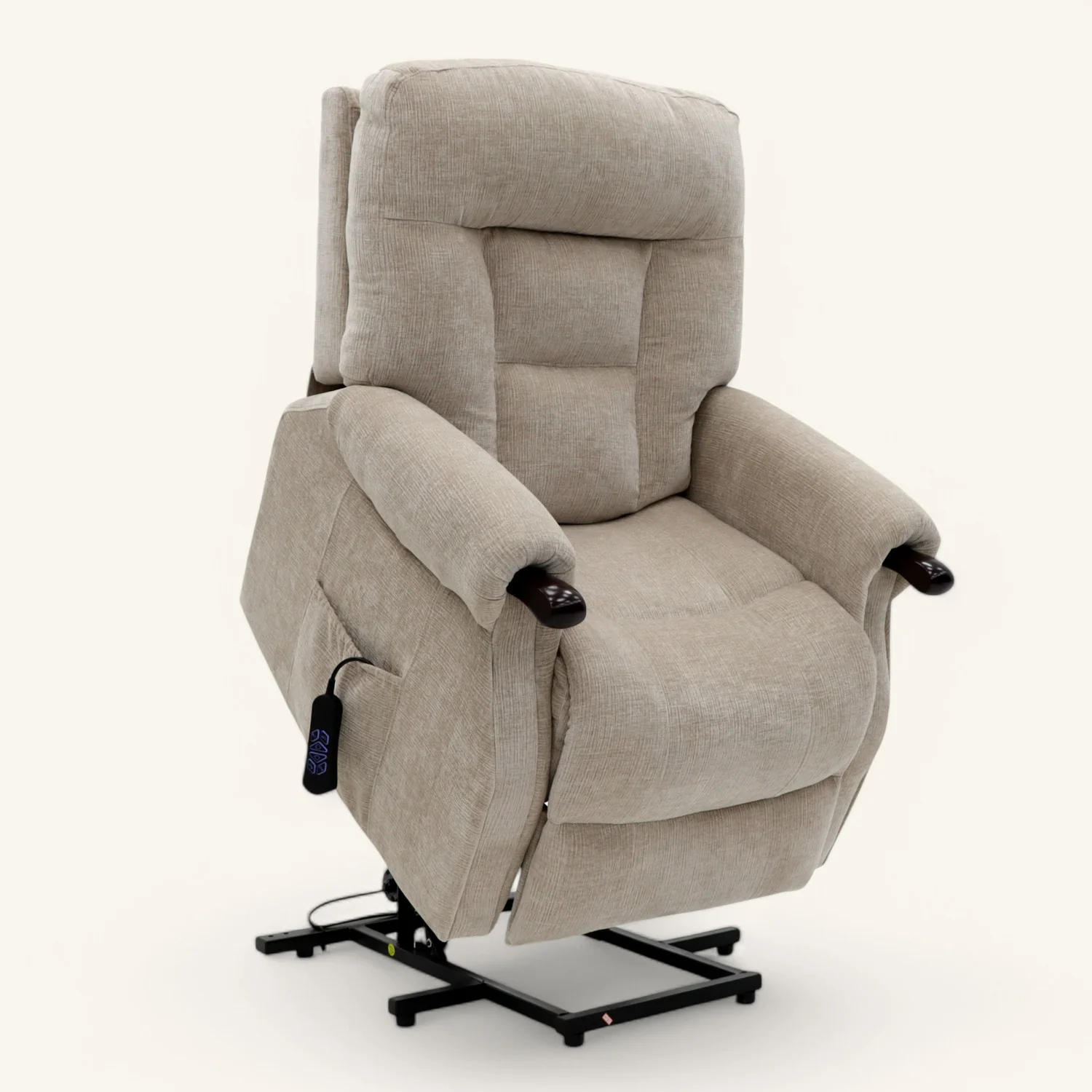 The Wye - Dual Motor Knuckle Arm Riser Recliner Chair - Stone - Image 3