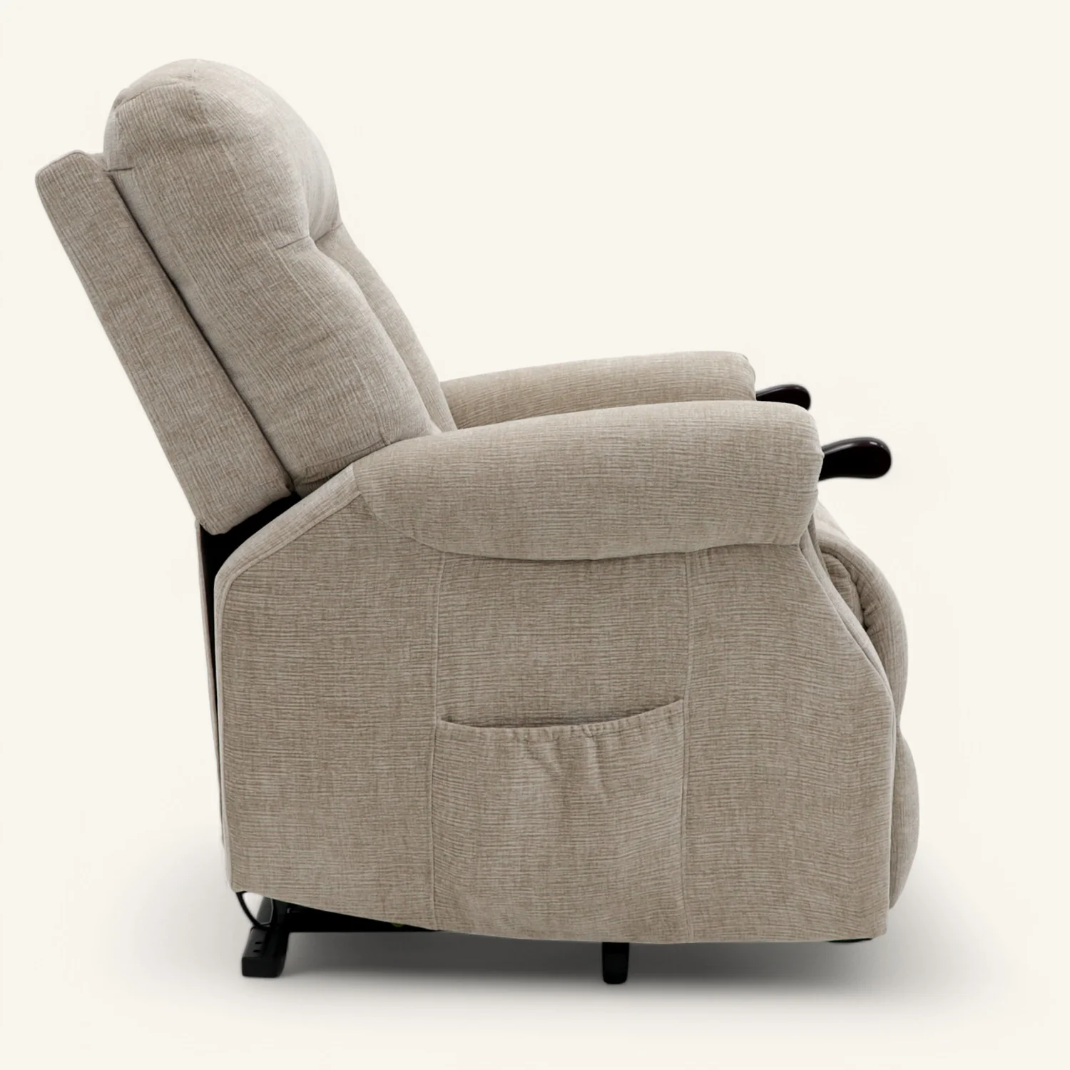 The Wye - Dual Motor Knuckle Arm Riser Recliner Chair - Stone - Image 5